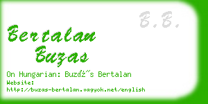 bertalan buzas business card